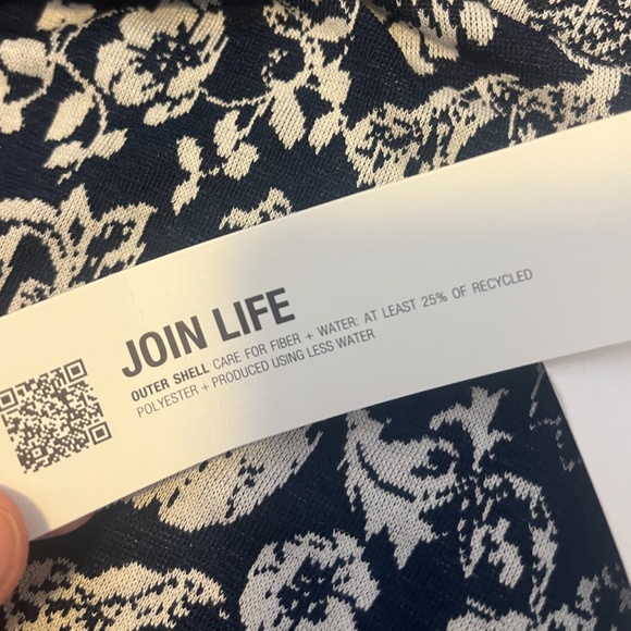 Zara navy blue and white floral jacquard long sleeve mini dress NWT - Picture 7 of 11